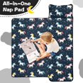 thumbnail image 4 of Unicorn and Star Black Pattern Teens Toddler Nap Mat with Pillow, Sleeping Mat Bag for Preschool Daycare 60"x20", 4 of 6