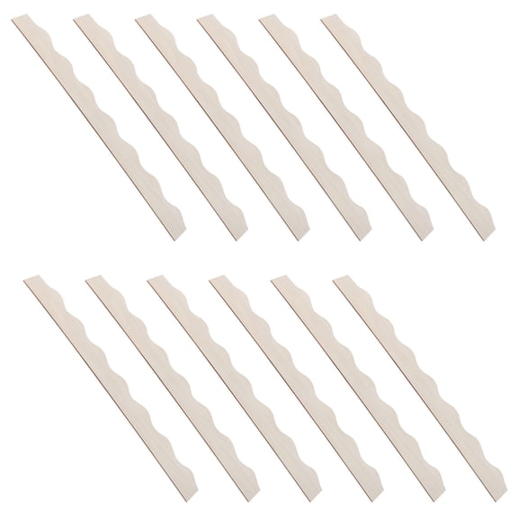 DEEPCRAFF 12Pcs Unfinished Scalloped Wood Trim Decorative Edge Borders for Furniture Decor