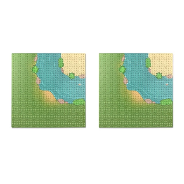 bedienty Plastic Building Bricks Baseplate Base Plate Board Platform Miniature Replacement Parts Presents Party Favors Accessories Grass Type 2 2Set