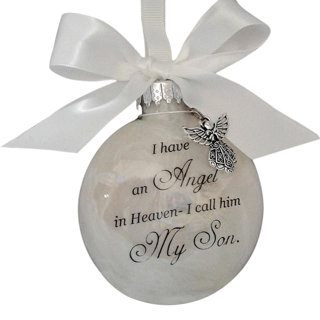 Yuarrent Bola de plumas Ángel en adorno conmemorativo signo decoraciones conmemorativas para papá mamá decoración familiar bola Navidad decoración Decoración del hogar hijo Yuarrent HA003103-06