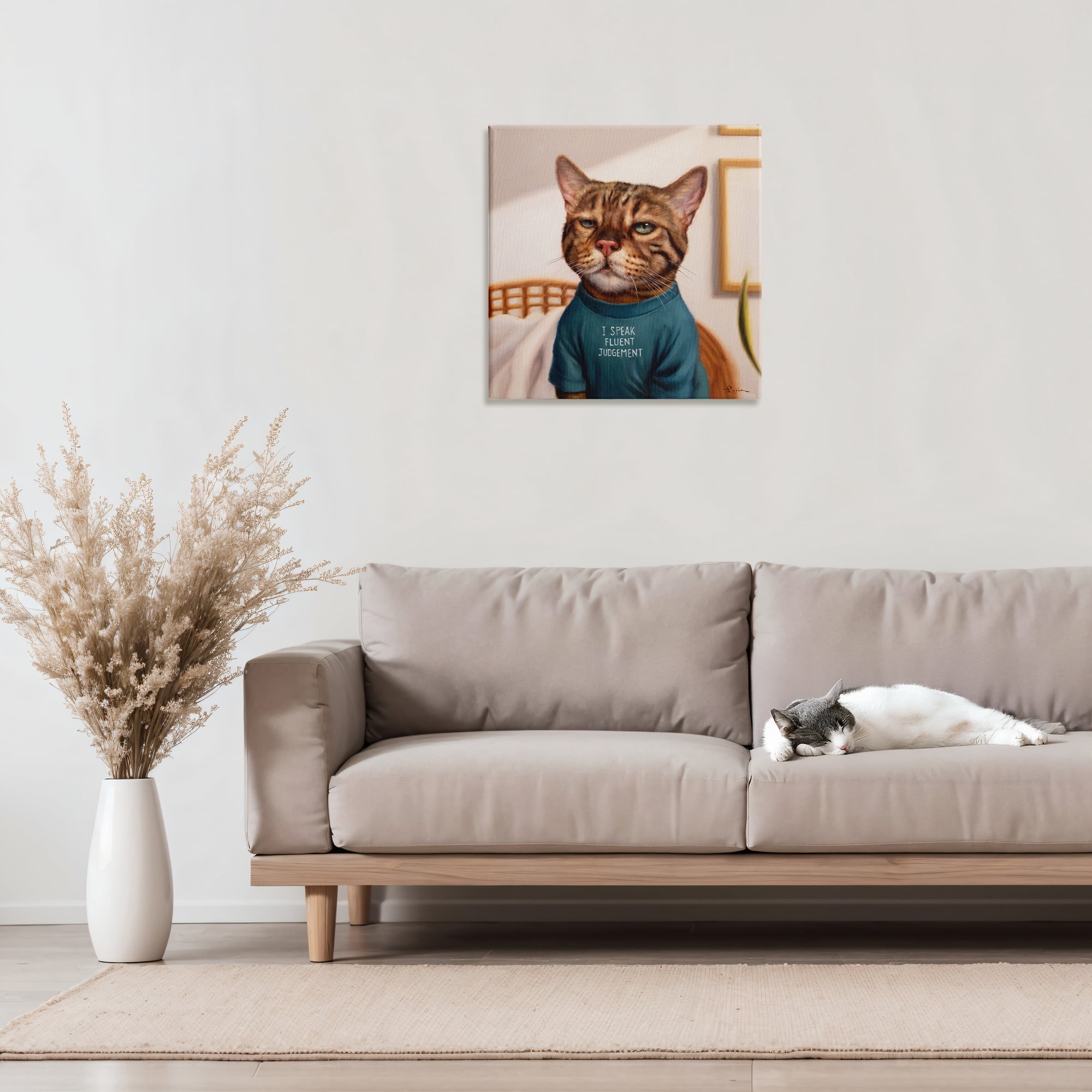 Stupell Industries Cattitude Speak Fluent Judgement Canvas Wall Art, design by Lucia Heffernan