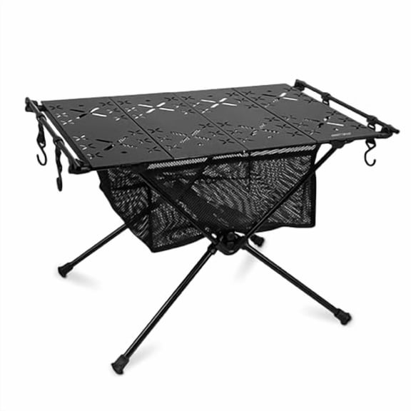 Portable Camping Table, Black Aluminum Folding IGT Table, 14.5" x 23.2" x 15.34" inches, Camping, Beach, Picnic, BBQ, Hiking, Fishing