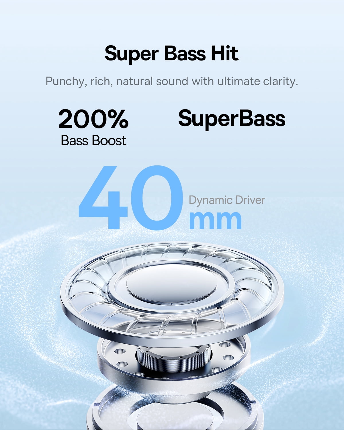 Baseus BH1 Headphones, Real-Time ANC, SuperBass 2.0, LDAC Hi-Res Sound, 80H Playtime, 5-Mic AI Clear Calls, Bluetooth 6.0 Headphones Over Ear, Black