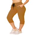 thumbnail image 1 of Pantalon de Jogging Capri Léger pour Femmes avec Poches en Forme de Côtelette de Porc Noir P, 1 of 5