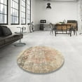 thumbnail image 4 of Ahgly Company Machine Washable Indoor Round Contemporary Deep Peach Orange Area Rugs, 6' Round, 4 of 7