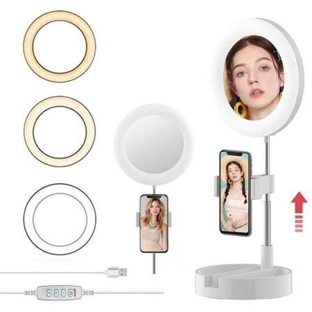 Selfie Ring Light With Phone Holder Foldable Led Desk Lamp Dimmable Make Up Ringlight Stand Extendable Makeup Canada Selfie Ring Light With Phone Holder, Extendable Led Desk Lamp
