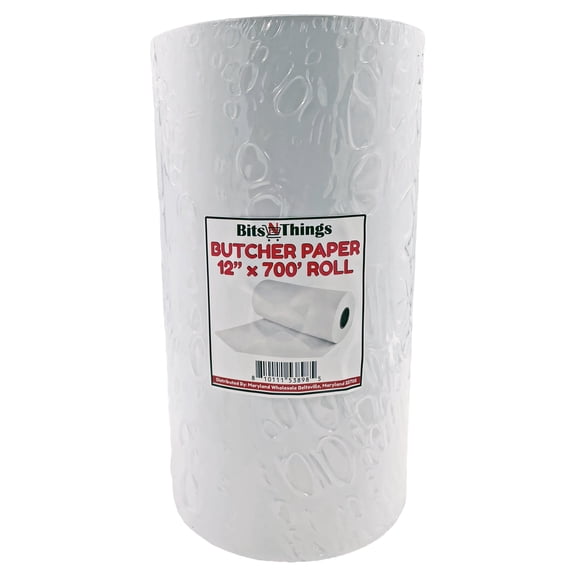 Bits N Things Treated Butcher Paper Roll 12'' x 700' | 40# Basis Weight | (White)