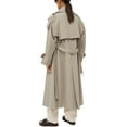 thumbnail image 3 of Womens Oversized Long Trench Coat Double Breasted Lapel Windproof Overcoat with Belt, 3 of 4