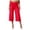 Red, variant on Womens Fold Over Gaucho Pants Culottes Low Rise Capris Foldover Flowy Going Out Flare Bottoms Wide Leg Capri Pants (Red, XL)