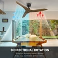 thumbnail image 2 of Bestco  50"  Modern Smart Ceiling Fan with Remote Compatible with Alexa Google Voice App Control, Semi Flush Mount Indoor 6 Speed Reversible Fandelier, Walnut, 2 of 10
