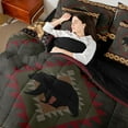 thumbnail image 4 of Feelyou Adult Hippie Aztec Twin Bedding Sets 7-Piece, Bohemian Triangle Abstract Bedding Comforter Set, Woodland Wildlife Bear Reversible Sheet Sets, Breathable Home Decor, 4 of 7