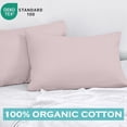 thumbnail image 3 of ROYALE LINENS 300 Thread Count 100% Long Staple Combed Cotton Pillowcases Set of 2, Standard Bed Pillow Cover, 20"x26", Ultra Soft, Breathable, Cool & Crisp Percale (Std, Lavender), 3 of 9
