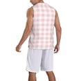 thumbnail image 2 of Naloa Pink Checkboard Basketball Jersey Reversible Men's Mesh Athletic Sports Shirts Training Practice S-4XLXX-Large, 2 of 6