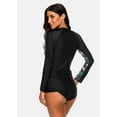 thumbnail image 2 of Charmo Women's Zipper Long Sleeve Rash Guard Sun Protection Swim Shirt Athletic Workout Running Tops Shirts, 2 of 6