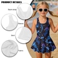 thumbnail image 6 of Xixirimido Jellyfish Starry Stars Print Modest Girls’ Swimwear One Piece – Hawaiian Skirted Bathing Suit with Built-in Shorts, Sleeveless UPF 50+ Swimsuits, 8-9 Years, 6 of 7