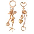 thumbnail image 3 of Creative Moon Star Starfish Keychain Pearls Heart Shaped Key Buckle Fashion Backpack Pendant Phone Chain Key Ring For Girls Women Jewelry, 3 of 3