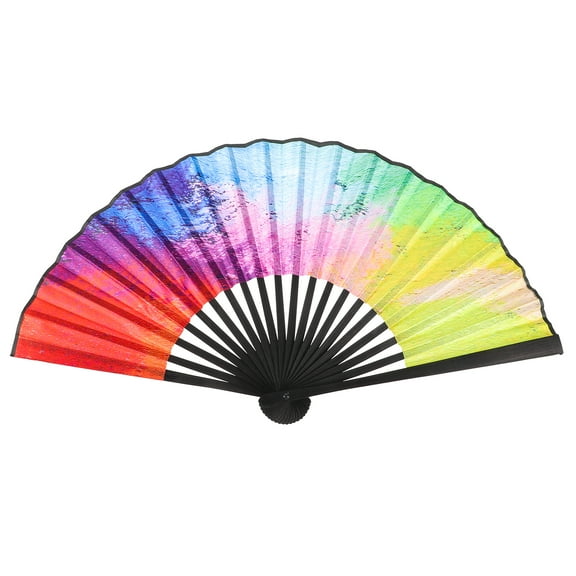 unbranded  Color Fan Photo Prop Dance Folding Fans Rainbow Handheld Mini