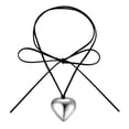 thumbnail image 2 of Collar con colgante de hilo de cera con lazo ajustable, joyería sencilla con forma de corazón de melocotón, 2 of 6