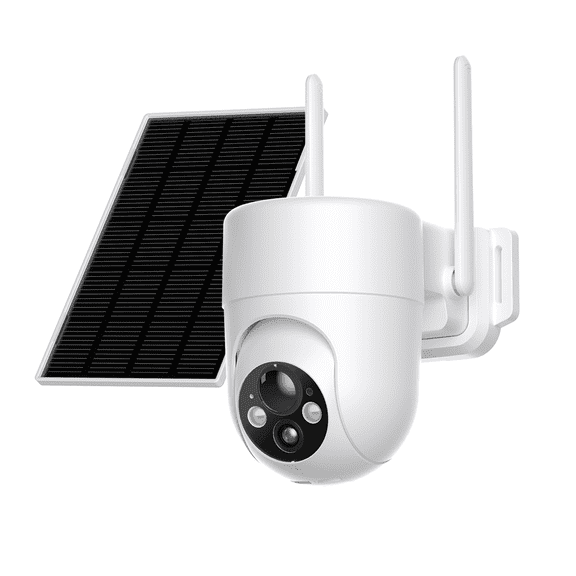 Liwan Wireless Solar Security Camera, 2K Outdoor WiFi PTZ Camera with 360° View, Color Night Vision, PIR Motion Detection, Two-Way Audio, IP65 Weatherproof
