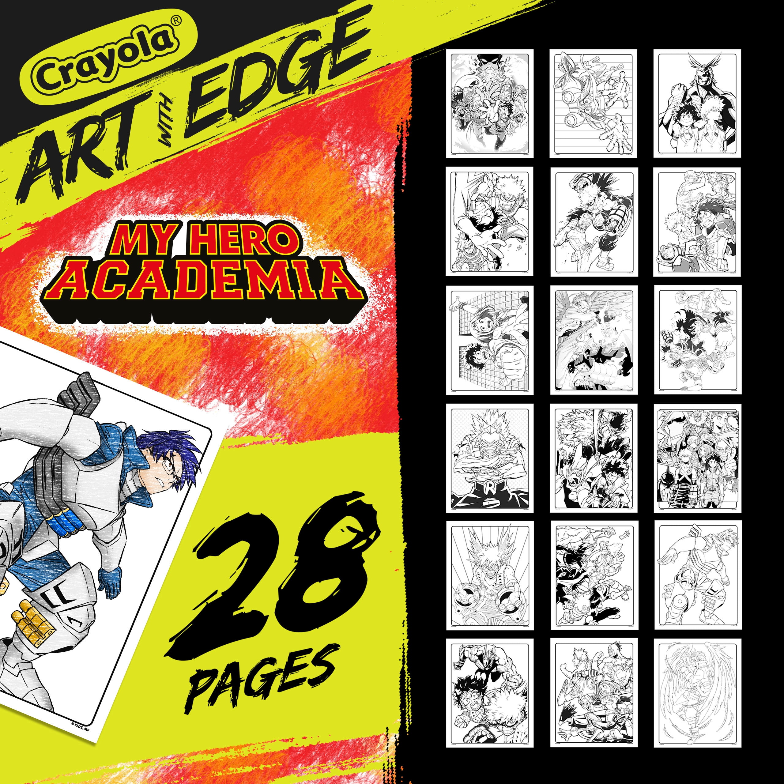 Crayola My Hero Academia 28 Coloring Pages & 1 Poster, Art with Edge, Adult Coloring Gift