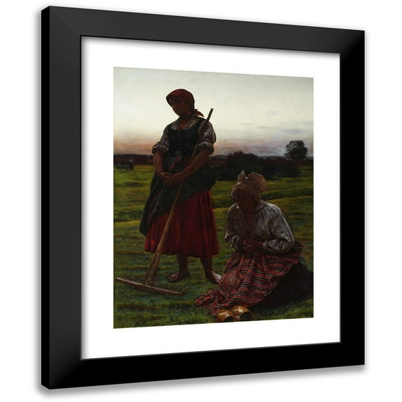 Aleksander Gierymski 12x14 Black Modern Framed Museum Art Print Titled - Prayer of the Angelus Domini (1890)