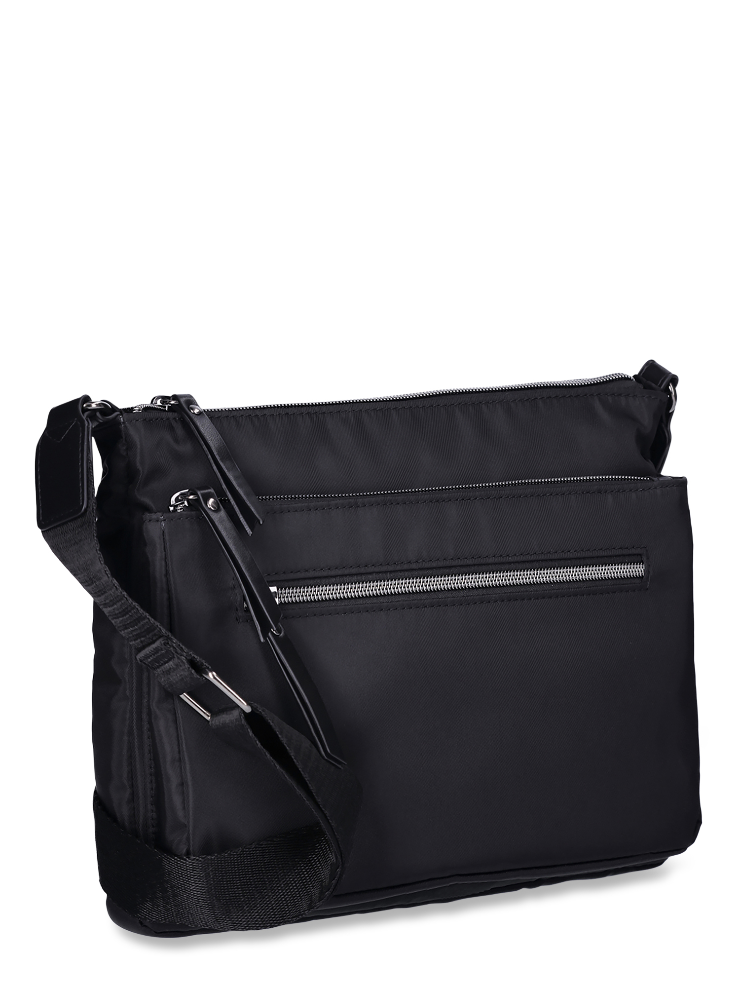 Time and Tru Women's Nylon Pine Crossbody, Black - Walmart.com