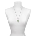 thumbnail image 3 of Delight Jewelry Silvertone Large Lime Green & Blue Butterfly Silvertone Always My Sister Bar Charm Necklace, 23", 3 of 4