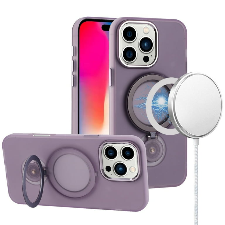 Niunisi Magnetico 360°Ring per iPhone 16 Custodia con Supporto, Compatibile con Magsafe Militare Grado Antiurto Copertura Girevole Kickstand Phone Cover per iPhone 16 6.1, Nero