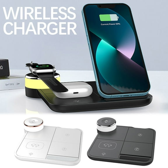 XGFHYJEH Charging Station, Wireless Charging Station, Charging Station for Multiple Devices, Wireless Charging, 15W 4 in 1 Charging Station, Wireless Charge, for Android, Iphone, Apple, Samsung, Ipad