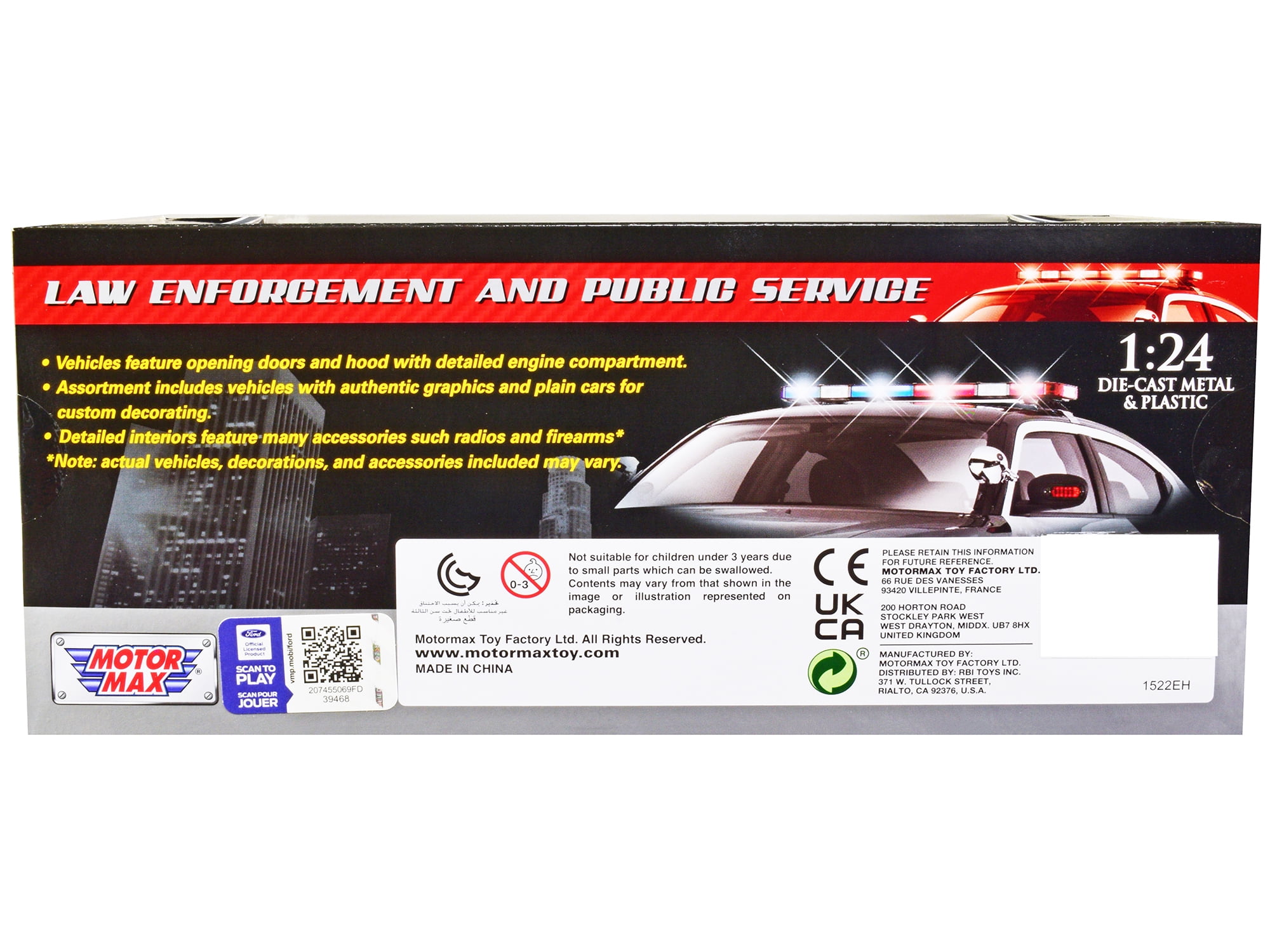 2019 Ford F-150 Lariat Crew Cab Pickup Truck Unmarked Fire Department Red 1/24 Diecast Model Car by Motormax