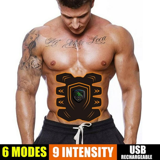 ABS Stimulator, 6 Modes + 9 Levels EMS Abdominal Toning Belt Abdominal  Muscle Trainer Muscle Stimulation Fitness Ab Core Toners for Men and Women  