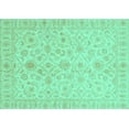 thumbnail image 1 of Ahgly Company Machine Washable Indoor Rectangle Oriental Turquoise Blue Traditional Area Rugs, 5' x 7', 1 of 4