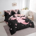 thumbnail image 4 of Feelyou 3D Kawaii Axolotl Twin Bedding Sets 7-Piece for Child, Black Pink Cartoon Bedding Comforter Set, Cherry Blossoms Reversible Sheet Sets, Super Cozy Room Decor, 4 of 9