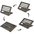 thumbnail image 6 of MyGift Adjustable Cookbook Stand, Rustic Dark Gray Wood, 6 of 6
