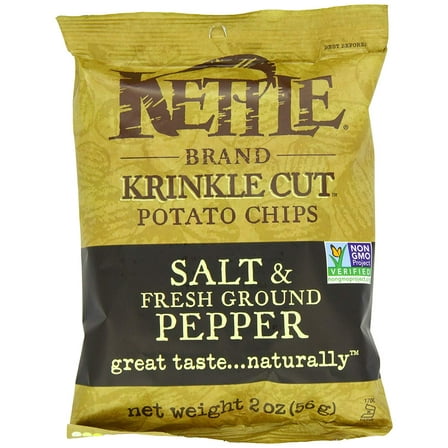 Kettle Krinkle Cut Salt and Fresh Ground Pepper Potato Chips  2 oz. bag, 24 per case