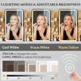 thumbnail image 4 of FANRAL Vanity Desk with LED Lighted Mirror and Power Outlet,Makeup Vanity Table with Storage Drawers,3 Lighting Modes and Adjustable Brightness,Dressing Table for Bedroom,Natural Oak Vanity, 4 of 7