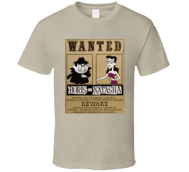 Old School Villains Boris & Natasha Wanted Poster Retro Classic Cartoon