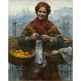 thumbnail image 2 of Gierymski, Aleksander 12x14 Gold Ornate Wood Framed with Double Matting Museum Art Print Titled - Jewish woman selling oranges, 2 of 4