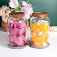 Large Glass Food Storage Jars with Airtight Wooden Lid，Set of 2 100 OZ