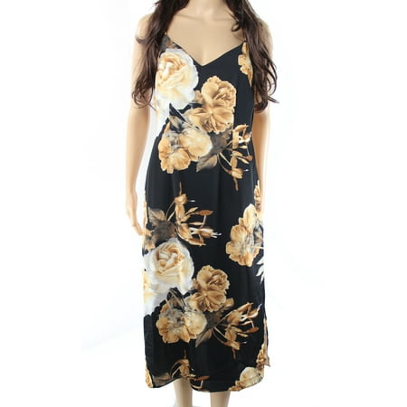 Floral Charmeuse Dress - INC NEW Black Womens Size 4 V-Neck Floral Print Charmeuse Shift Dress
