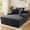 Dark Grey, variant on Papajet 67" Chaise Lounge Sofa, Faux Fur Sleeper Chaise with Armrests and Throw Pillows, No-Assembly Couch for Living Room, Apartment, Beige