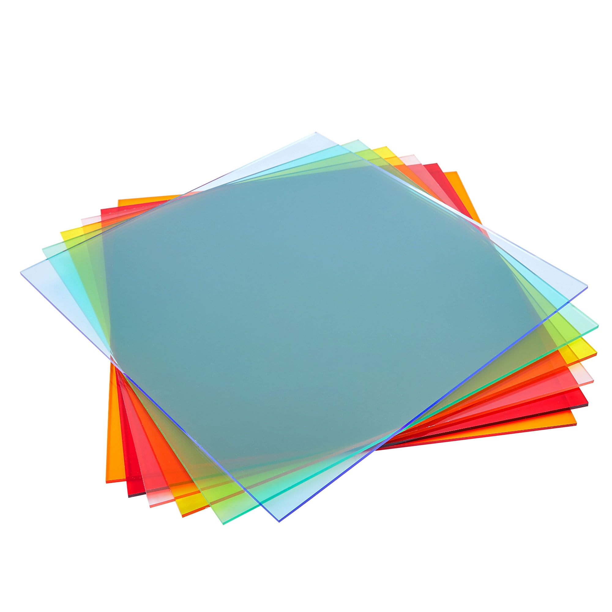 Colored Acrylic Square Blanks for Crafts, 1/8 Inch Thick (3mm, 12x12 In, 6  Colors, 6 Pack)