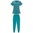thumbnail image 2 of Nursing Scrub Set Fashion Sweat Absorbing SPA Scrubs Uniform Working Uniform for Blue S, 2 of 9