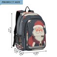 thumbnail image 2 of FORMRS School Backpack 17" Student Travel Bag with Laptop Compartment, Blue Christmas Santa, 2 of 7