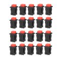thumbnail image 1 of Unique Bargains 12mm Mounting Hole Red Square Latching Push Button Switch SPST NO 20pcs, 1 of 4