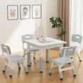 thumbnail image 1 of Ensemble Table et 4 Chaises, Hauteur Réglable pour 2 à 10 Ans, Plateau Résistant aux Graffitis, Pattes Antidérapantes, pour Salle de Classe Garderie Ou Usage Domestique, 1 of 10