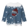 thumbnail image 4 of Ulitacool Girl'S Tops Christmas Long Sleeve Crewneck Cartoon Prints Xmas Sweatshirt 7-8 Years Blue, 4 of 5