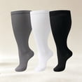 thumbnail image 5 of Wioihee 3 pairs Plus Size Solid Socks for Men Women Wide Calf Knee‑High Support Sports Socks, XXXXL(), 5 of 5
