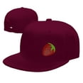 thumbnail image 7 of DouZhe Flat Brim Cap Snapback Hat, Cartoon Pink Strawberry Prints Adjustable Red Adult Baseball Cap, 7 of 7