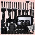 thumbnail image 1 of Juego de brochas de maquillaje HGHDBT, 65 piezas, color negro con funda Professional, 1 of 9